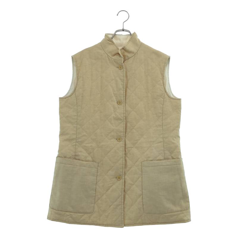 Loro Piana / ロロピアーナ | リネン リバーシブル キルティングベスト | 48 | ベージュ/ホワイト | メンズ