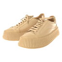 【新品】 JIL SANDER / ジルサンダー | レザー プラットフォーム レースアップ スニーカー 保存袋有 | 37 | ベージュ | レディース(4)