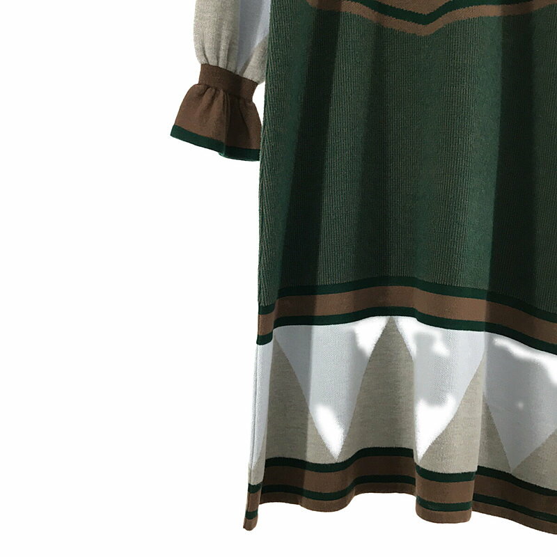 【在庫一掃SALE】【美品】 YUKI SHIMANE / ユキシマネ | 2022AW | Once upon a time Jacquard dress ニットドレス ワンピース | F | BrownBL | レディース