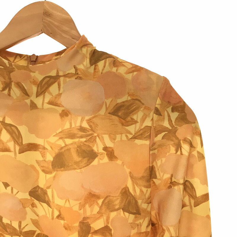 【新品】 TOGA / トーガ | 2022SS | × TOMOO GOKITA 五木田智央 コラボ フラワー プリント ロング ワンピース ドレス | 36 | ORANGE | レディース