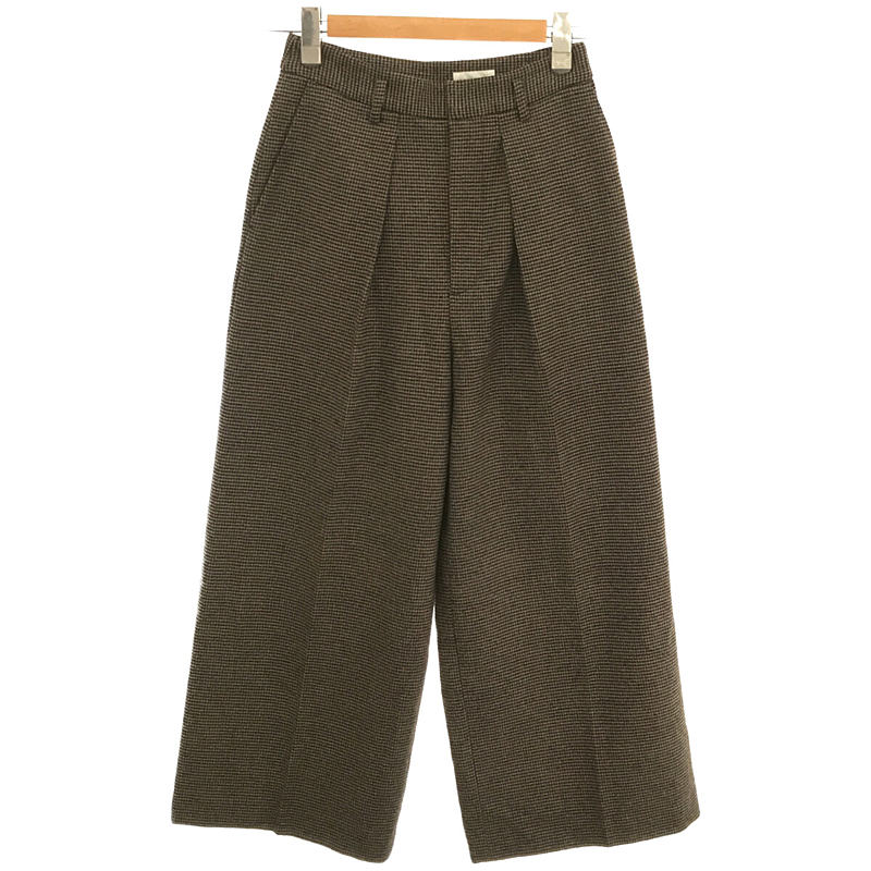 【美品】 IENA / イエナ | 2022AW | ストレッチ ツィード タック バギー パンツ | 36 | ブラウン | レディース