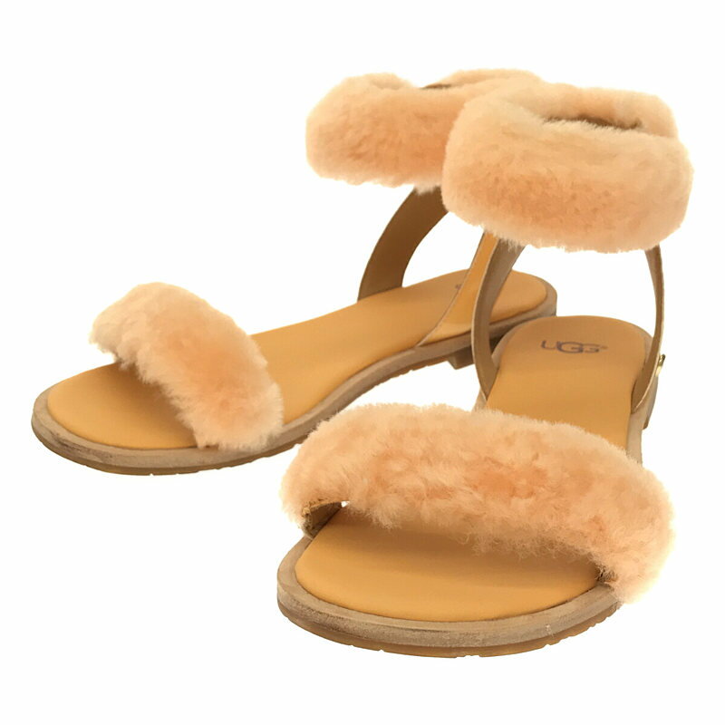 【美品】 UGG / アグ | Fluff Springs ボア ファー サンダル | 22.5 | オレンジ | ...