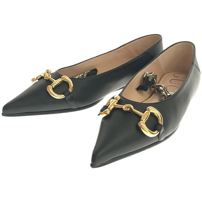 【新品】 GUCCI / グッチ | leather ballet flat with Horsebit ホースビット付き レザー ウィメンズ フラットバレエシューズ | 37 | ブラック | レディース