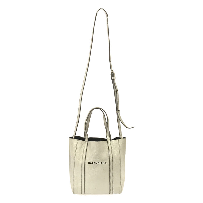 BALENCIAGA / バレンシアガ | EVERYDAY XXS TOTE BAG レザー シルバー ショルダー トート バッグ 保存袋付き | XXS | シルバー | レディースのサムネイル