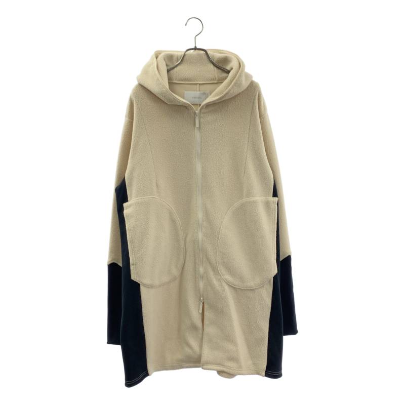 【新品】 prasthana / プラスターナ | mil fleece long parka ボアフリース ジップアップ ロングパーカー | 1（M） | アイボリー | メンズ