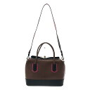 【美品】 EMPORIO ARMANI / エンポリオアルマーニ | レザー ミニボストン 2way ショルダーバッグ ハンドバッグ | ブラウン / ブラック...