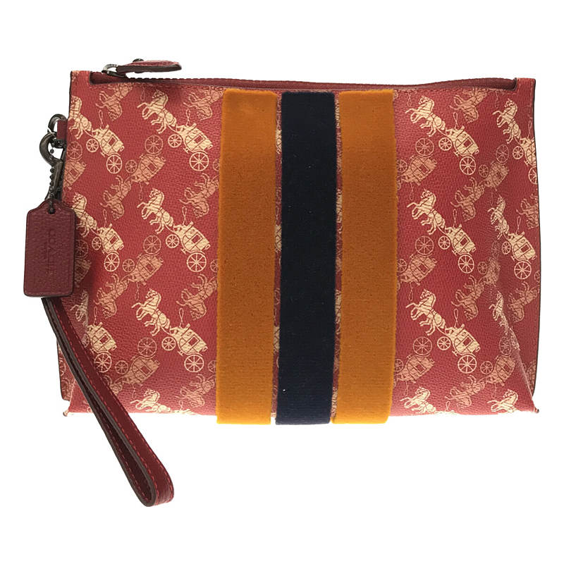 yiz COACH / R[` | Charlie Varsity Stripe Printed Pouch |[` | bh | fB[X