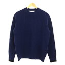 【在庫一掃SALE】VICTORIA BECKHAM / ヴィクトリアベッカム | リブ クルーネックニット | UK8 | ブルー/ブラック | レディース