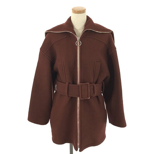 CARVEN / カルヴェン | ウール セーラーカラー ベルテッドジャケット | 34 | バーガンディー | レディース CARVEN / カルヴェン | ウール セーラーカラー ベルテッドジャケット | 34 | バーガンディー | レディース
