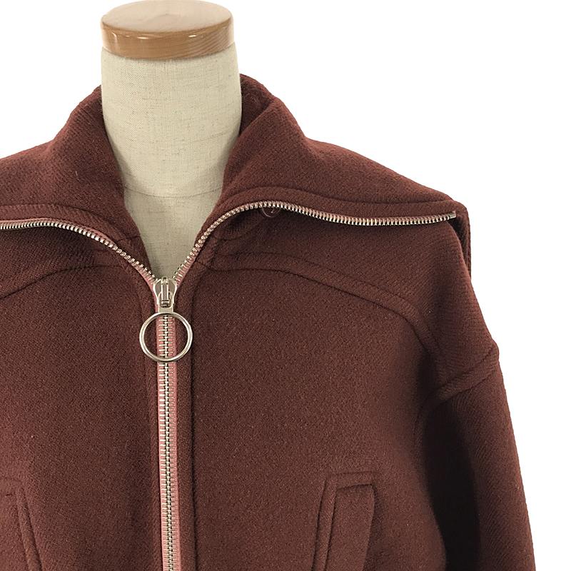 CARVEN / カルヴェン | ウール セーラーカラー ベルテッドジャケット | 34 | バーガンディー | レディース