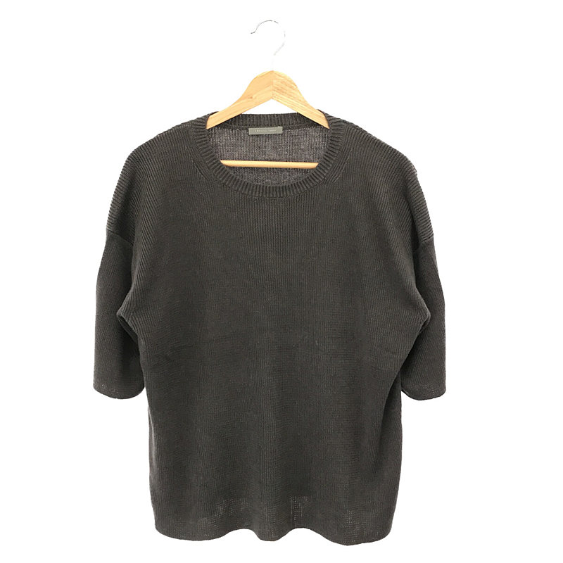 【美品】 theory luxe / セオリーリュクス | リネン ハーフスリーブ ニット | 38 | グレー | レディース