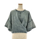 【新品】 3.1 Phillip Lim / スリーワンフィリップリム 2023SS Overdyed Denim Twisted Tie Back Top / ケミカルウォッシュデニム プルオーバー S GLACIER レディース