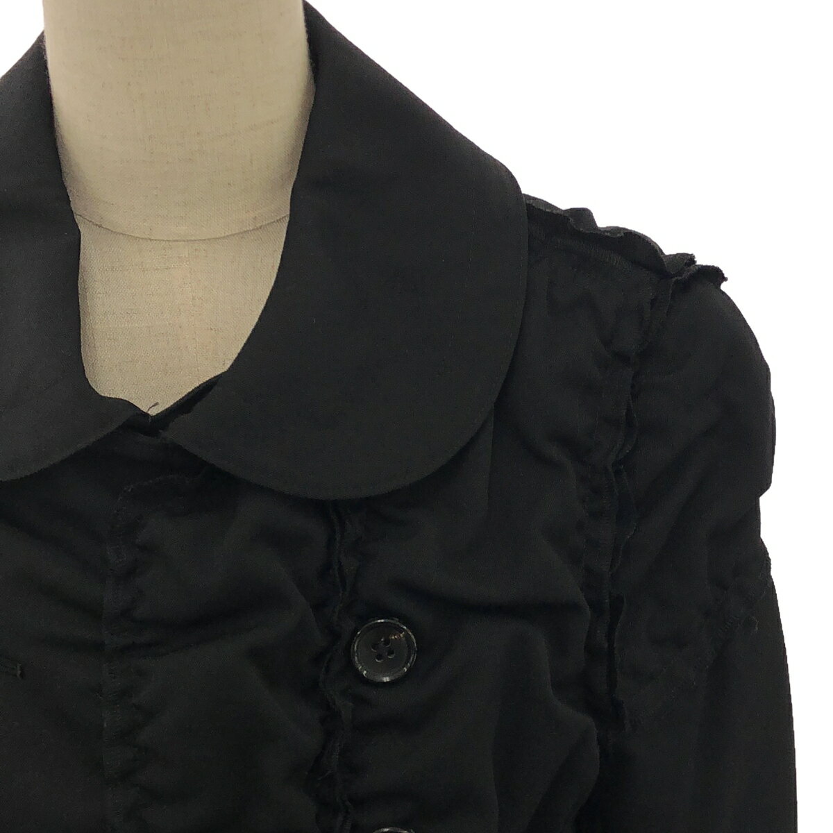 COMME des GARCONS / コムデギャルソン | 2010AW | ラウンドカラー ギャザー ダブルコート | S | ブラック | レディース