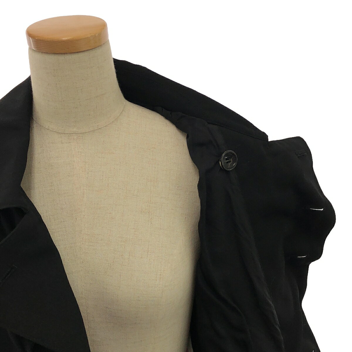 COMME des GARCONS / コムデギャルソン | 2010AW | ラウンドカラー ギャザー ダブルコート | S | ブラック | レディース