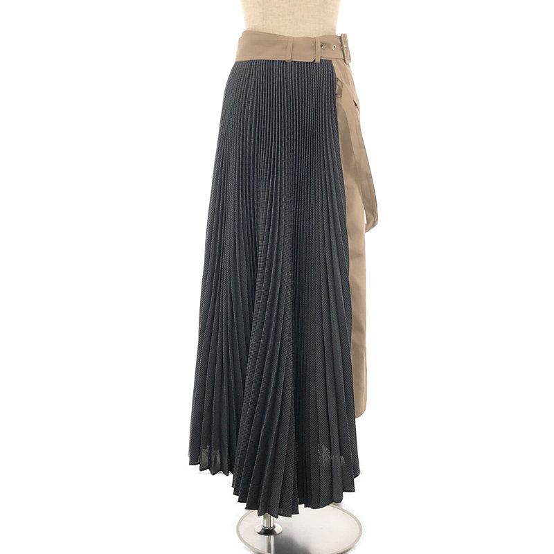 【美品】 Rokh / ロック | トレンチ プリーツスカート | 36 | グレー/ネイビー/ライトブラウン | レディースのサムネイル