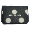 バレンシアガ 財布（メンズ） 【美品】 BALENCIAGA / バレンシアガ | ドット柄 3つ折り ウォレット | ブラック/ホワイト | メンズ