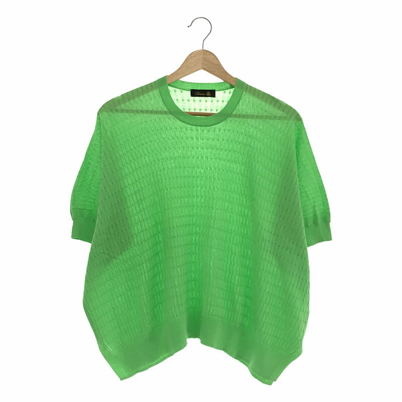 Drawer / ドゥロワー | 2019SS | 18Gケーブル編みショートスリーブニット | F | グリーン | レディース(4)