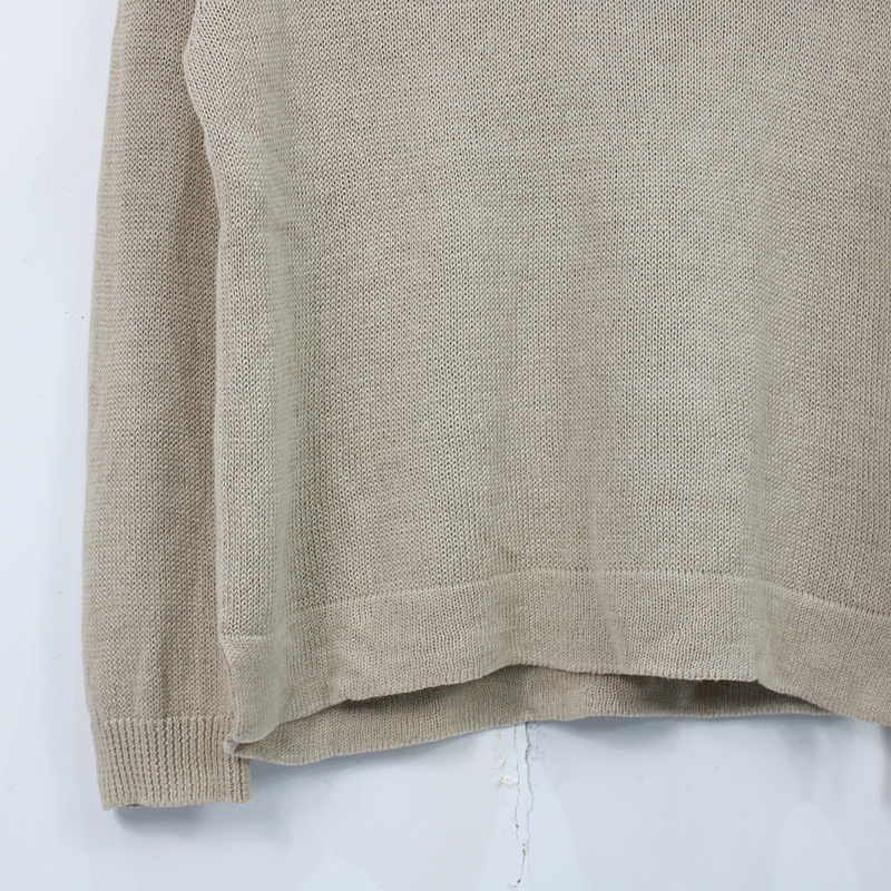 MARGARET HOWELL / マーガレットハウエル | 2018SS | RELAXED V NECK JUMPER リネン混Vネックニット | 2 | ベージュ | レディース