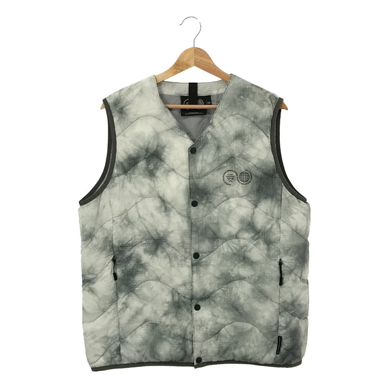 【美品】 PURPLE MOUNTAIN OBSERVATORY / パープル・マウンテン・オブザーバトリー | WAVE QUILTED VEST ICE DYE / アイス ダイ キルティング ベスト | M | ホワイト | メンズ