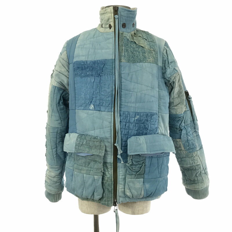 GREG LAUREN / ObO[ | INDIGO SCRAP WORK RETRO PUFFY JACKET / pb`[N I[o[ ptB[WPbg | 2 | CfBS | Y