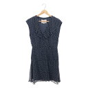 3.1 Phillip Lim / スリーワンフィリップリム | シルク 総柄プリント パネル切替 ノースリーブワンピース | 0 | ネイビー | レディース(4)