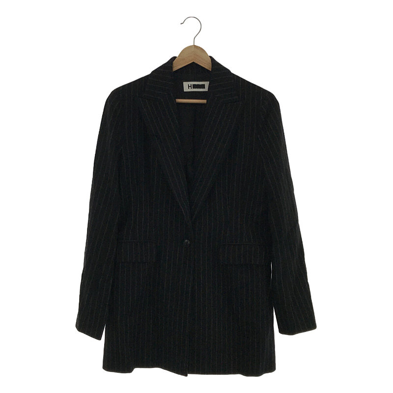 H BEAUTY&YOUTH / GC`r[eBAh[X | SAXONY STRIPE PEAKED LAPEL JACKET / E[ WPbg / n | 38 | ubN | fB[X