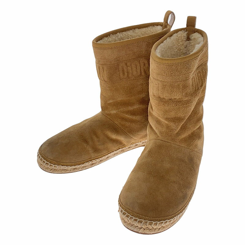 Christian Dior / クリスチャンディオール | ボア切替 ムートン レザー ブーツ | 37.5 | キャメル | レ..