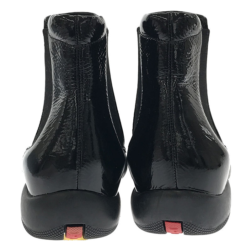 PRADA SPORT / プラダスポーツ | エナメル サイドゴアショートブーツ | 35 | ブラ...