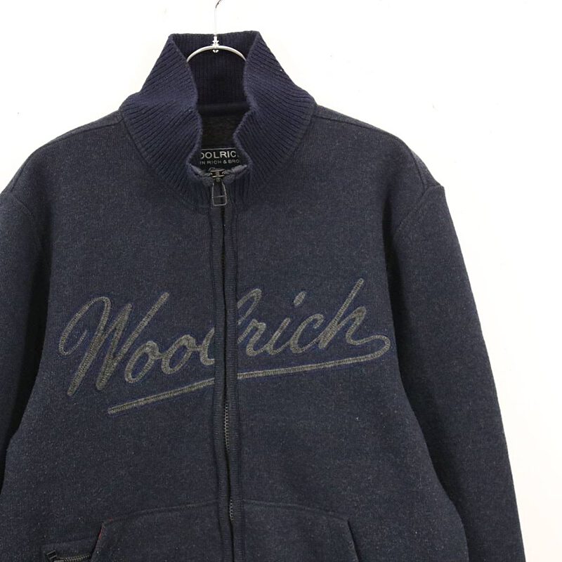 WOOLRICH / ウールリッチ | 刺繍 ハイネックジッパーフリース | M | ネイビー | K021012-P-4060055ede96dfb
