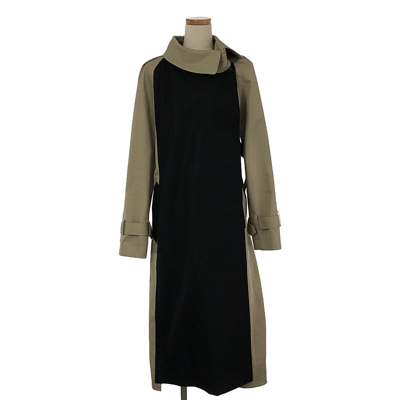 sacai / サカイ | 2023SS | Gabardine Panelled Coat トレンチコート | 1 | ベージュ/ブラック | レディース