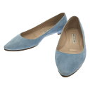 【在庫一掃SALE】【美品】 MANOLO BLAHNIK / マノロブラニク | フラットパンプス | 35 | ブルー | レディース