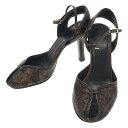 【在庫一掃SALE】FENDI / フェンディ | ストラップ オープントゥサンダル | 35 1/2 | ブラウン | レディース