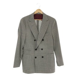 ブルネロクチネリ テーラードジャケット メンズ 【美品】 BRUNELLO CUCINELLI / ブルネロクチネリ | ウール ダブル テーラードジャケット | 44 | グレー | メンズ