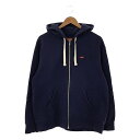 SUPREME / シュプリーム | 2022AW | Small Box Drawcord Zip Up Hooded Sweat / スモール ボックス ドローコード ジップ アップ フーディー スウェット | M | Washed Navy | メンズ