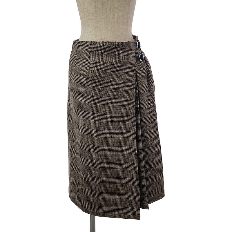 foufou / t[t[ | glen check tuck wlap skirt XJ[g | F | uE | fB[X