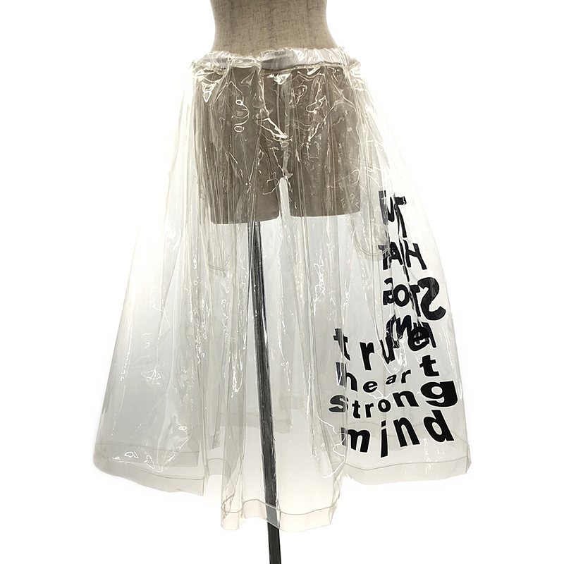 BLACK COMME des GARCONS / ubNRfM\ | 2022AW | slogan-print transparent skirt OXJ[g | S | NA/ubN | fB[X