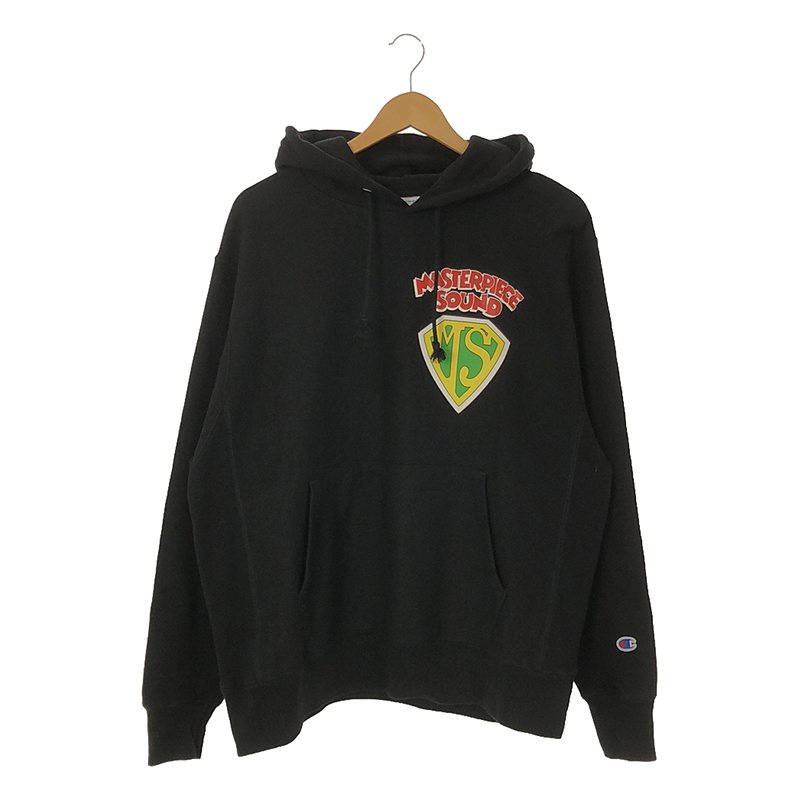 CHAMPION / チャンピオン | × MASTERPICESOUND LOGO HOODIE / 12oz REVERSE WEAVE SWEATSHIRTS / スウェット パーカー | L | ブラック | メンズ