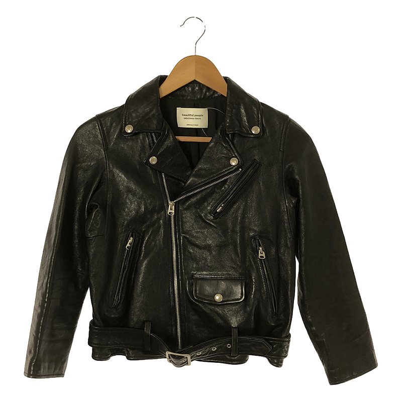 ビューティフルピープル ライダースジャケット レディース beautiful people / ビューティフルピープル | vintage leather riders jacket ライダースジャケット | 140 | ブラック | レディース