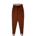 【在庫一掃SALE】UNDER COVER / アンダーカバー | 2020AW | チェックニットスキニーパンツ | 1 | オレンジ | レディース