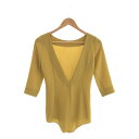 【在庫一掃SALE】styling/ kei shirahata / スタイリング/ケイシラハタ | Vネックボディスーツ | F | イエロー | レディース