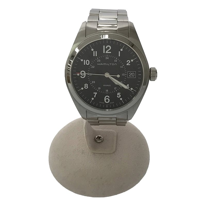【美品】 HAMILTON / ハミルトン | カーキフィールド Black Dial Quartz 腕時計 | シルバー | メンズ