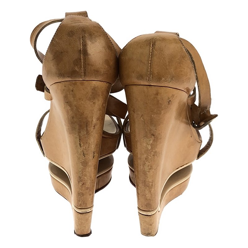 CELINE / セリーヌ | ウェッジソール アンクルストラップ サンダル | ベージュ | レディース