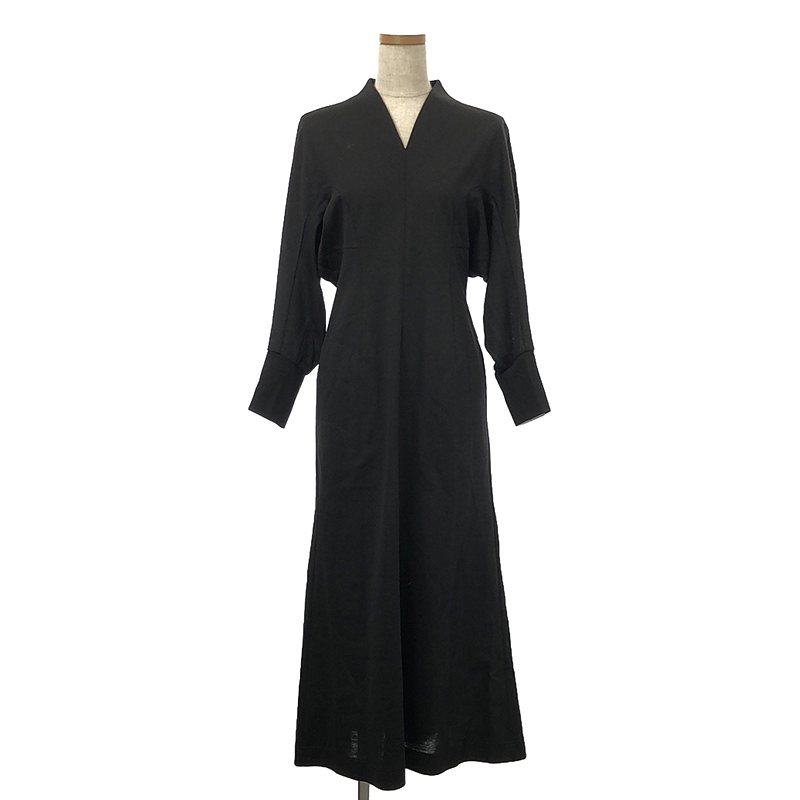 【新品】 Mame Kurogouchi / マメクロゴウチ | 2022AW | V-Neck Classic Cotton Dress Vネック クラシック コットン ドレス ワンピース | 1 | ブラック | レディースのサムネイル