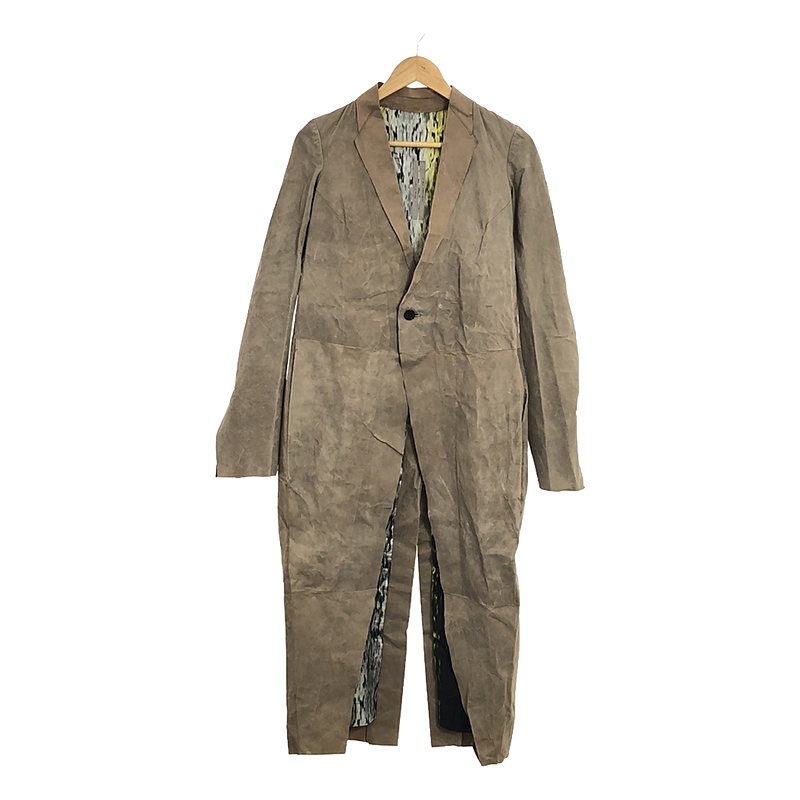 【美品】 Rick Owens / リックオウエンス | 2020AW | PERFORMA / パフォーマ レザー シングルコート / 総裏地 | 38 | グレージュ系 | メンズ