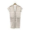 mina perhonen ミナペルホネン garden patchwork シャツ コート ワンピース レディース ワンピース・ドレス ロング丈スカート ホワイト/グレー 古着