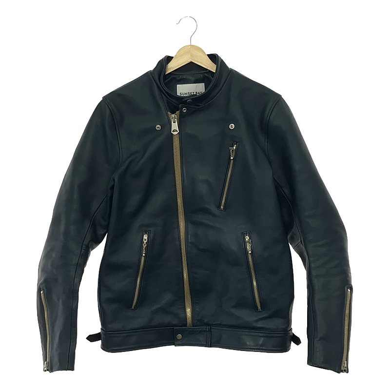 【美品】 SUNSET BAY / サンセットベイ | BUZZARDS / バザーズ ホースハイド レザー シングルライダース ジャケット / 総裏地 | 4 | navy blue | メンズのサムネイル