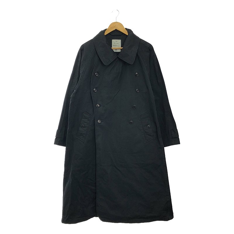 【美品】 HTS / エイチティーエス | HEAVY WEIGHT COTTON TWILL DOUBLE OVER COAT ダブル オーバー コート | 42 | ダークチャコール | レディース