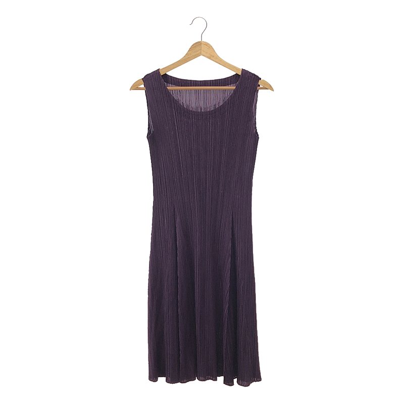 【美品】 PLEATS PLEASE ISSEY MIYAKE / プリーツプリーズイッセイミヤケ | プリーツ クルーネック ワンピース | 2 | パープル | レディース