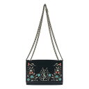 【美品】 SAINT LAURENT PARIS / サンローランパリ | ケイト スエードレザー スタッズ カラーストーン装飾 チェーン ショルダーバッグ | ブラック | レディース