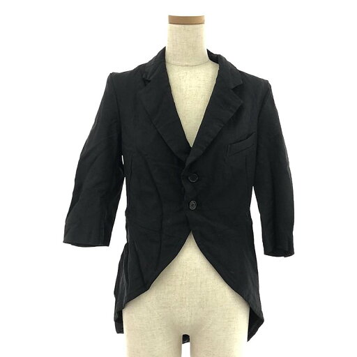 BLACK COMME des GARCONS / ブラックコムデギャルソン | 2009AW | ポリエステル 製品染め 変形 シングルブレスト ジャケット | XS | ブラック | レディース BLACK COMME des GARCONS / ブラックコムデギャルソン | 2009AW | ポリエステル 製品染め 変形 シングルブレスト ジャケット | XS | ブラック | レディース